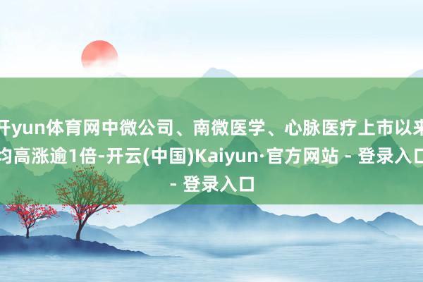 开yun体育网中微公司、南微医学、心脉医疗上市以来均高涨逾1倍-开云(中国)Kaiyun·官方网站 - 登录入口
