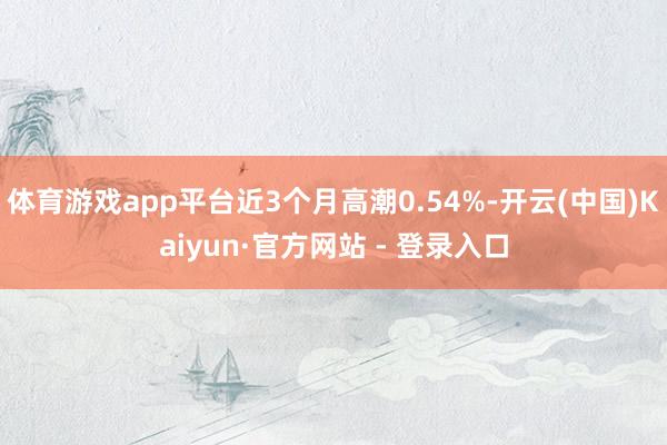 体育游戏app平台近3个月高潮0.54%-开云(中国)Kaiyun·官方网站 - 登录入口