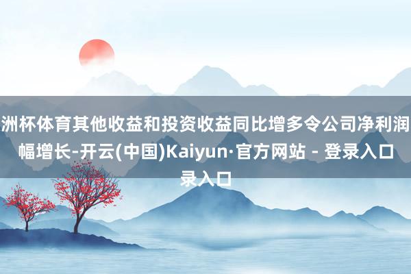 欧洲杯体育其他收益和投资收益同比增多令公司净利润大幅增长-开云(中国)Kaiyun·官方网站 - 登录入口