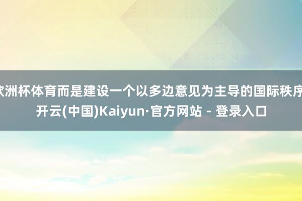 欧洲杯体育而是建设一个以多边意见为主导的国际秩序-开云(中国)Kaiyun·官方网站 - 登录入口