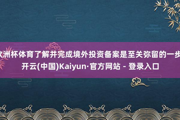 欧洲杯体育了解并完成境外投资备案是至关弥留的一步-开云(中国)Kaiyun·官方网站 - 登录入口