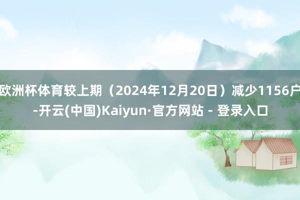 欧洲杯体育较上期（2024年12月20日）减少1156户-开云(中国)Kaiyun·官方网站 - 登录入口