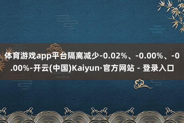体育游戏app平台隔离减少-0.02%、-0.00%、-0.00%-开云(中国)Kaiyun·官方网站 - 登录入口
