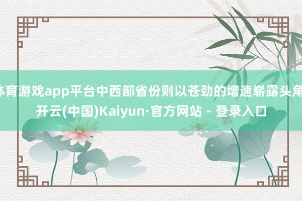体育游戏app平台中西部省份则以苍劲的增速崭露头角-开云(中国)Kaiyun·官方网站 - 登录入口