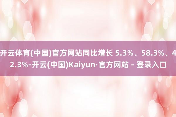 开云体育(中国)官方网站同比增长 5.3%、58.3%、42.3%-开云(中国)Kaiyun·官方网站 - 登录入口