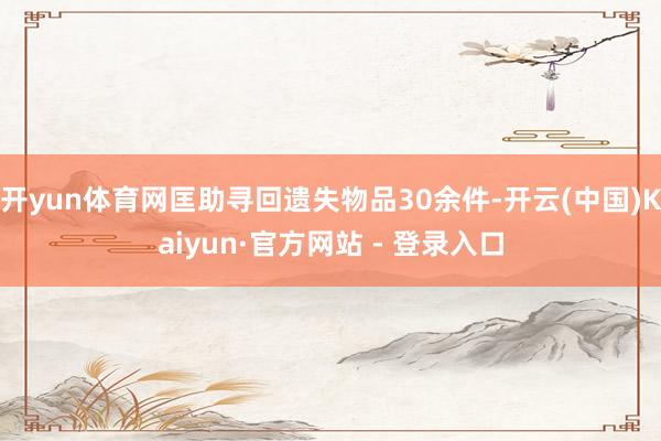 开yun体育网匡助寻回遗失物品30余件-开云(中国)Kaiyun·官方网站 - 登录入口
