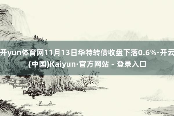 开yun体育网11月13日华特转债收盘下落0.6%-开云(中国)Kaiyun·官方网站 - 登录入口