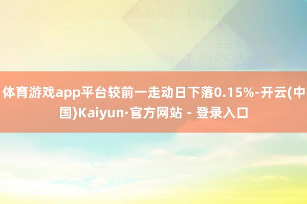 体育游戏app平台较前一走动日下落0.15%-开云(中国)Kaiyun·官方网站 - 登录入口