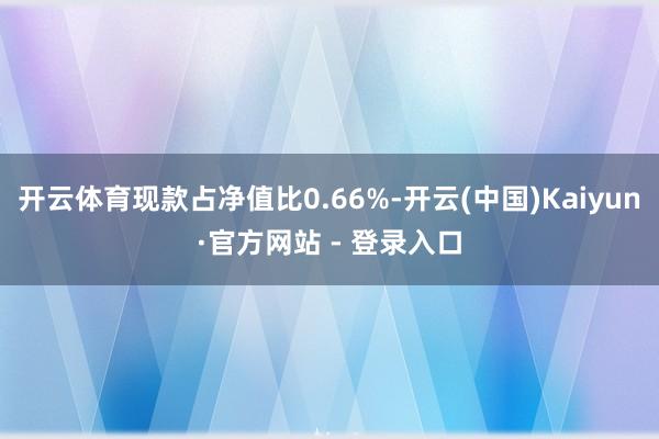 开云体育现款占净值比0.66%-开云(中国)Kaiyun·官方网站 - 登录入口