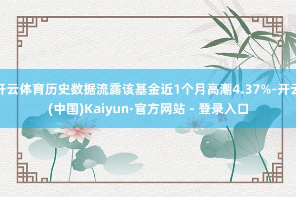 开云体育历史数据流露该基金近1个月高潮4.37%-开云(中国)Kaiyun·官方网站 - 登录入口