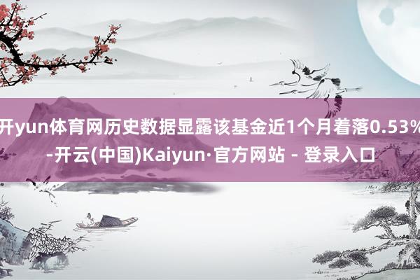 开yun体育网历史数据显露该基金近1个月着落0.53%-开云(中国)Kaiyun·官方网站 - 登录入口