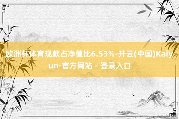 欧洲杯体育现款占净值比6.53%-开云(中国)Kaiyun·官方网站 - 登录入口