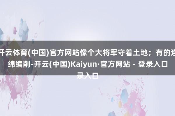 开云体育(中国)官方网站像个大将军守着土地;有的连绵编削-开云(中国)Kaiyun·官方网站 - 登录入口