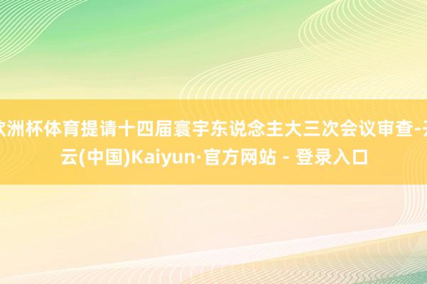 欧洲杯体育提请十四届寰宇东说念主大三次会议审查-开云(中国)Kaiyun·官方网站 - 登录入口