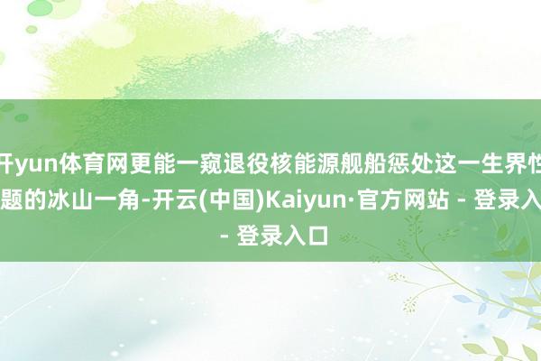 开yun体育网更能一窥退役核能源舰船惩处这一生界性难题的冰山一角-开云(中国)Kaiyun·官方网站 - 登录入口