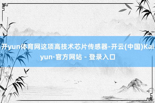 开yun体育网这项高技术芯片传感器-开云(中国)Kaiyun·官方网站 - 登录入口