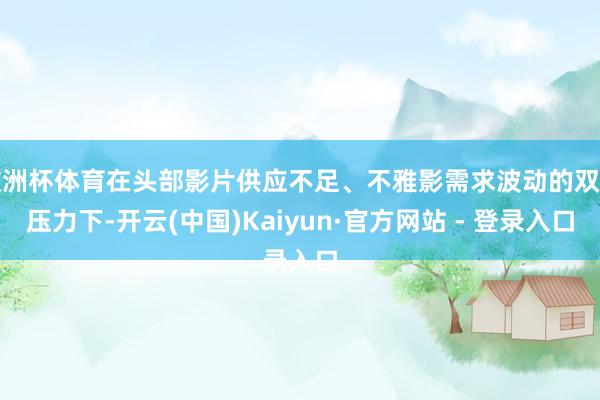 欧洲杯体育在头部影片供应不足、不雅影需求波动的双重压力下-开云(中国)Kaiyun·官方网站 - 登录入口