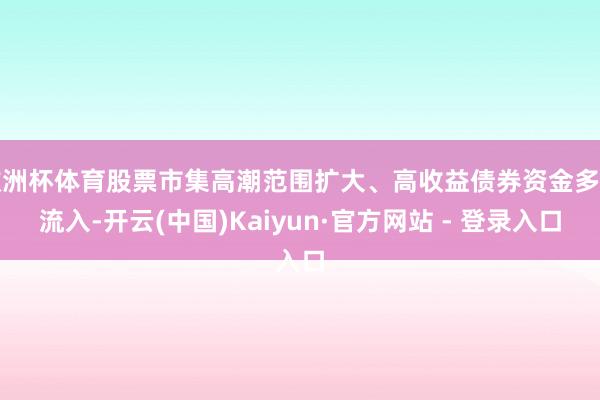 欧洲杯体育股票市集高潮范围扩大、高收益债券资金多量流入-开云(中国)Kaiyun·官方网站 - 登录入口