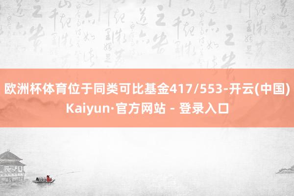 欧洲杯体育位于同类可比基金417/553-开云(中国)Kaiyun·官方网站 - 登录入口