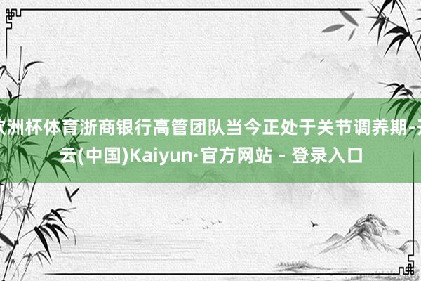 欧洲杯体育浙商银行高管团队当今正处于关节调养期-开云(中国)Kaiyun·官方网站 - 登录入口